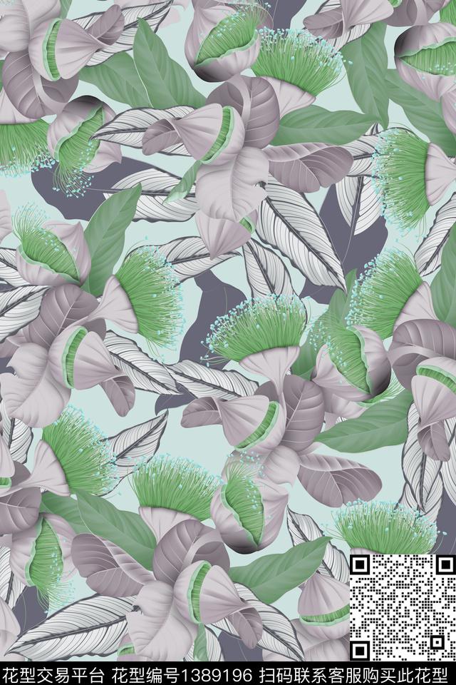 花卉花瓣大牌风数码印花华亿平台下载（图片编号: 1389196） - 瓦栏（Walan）