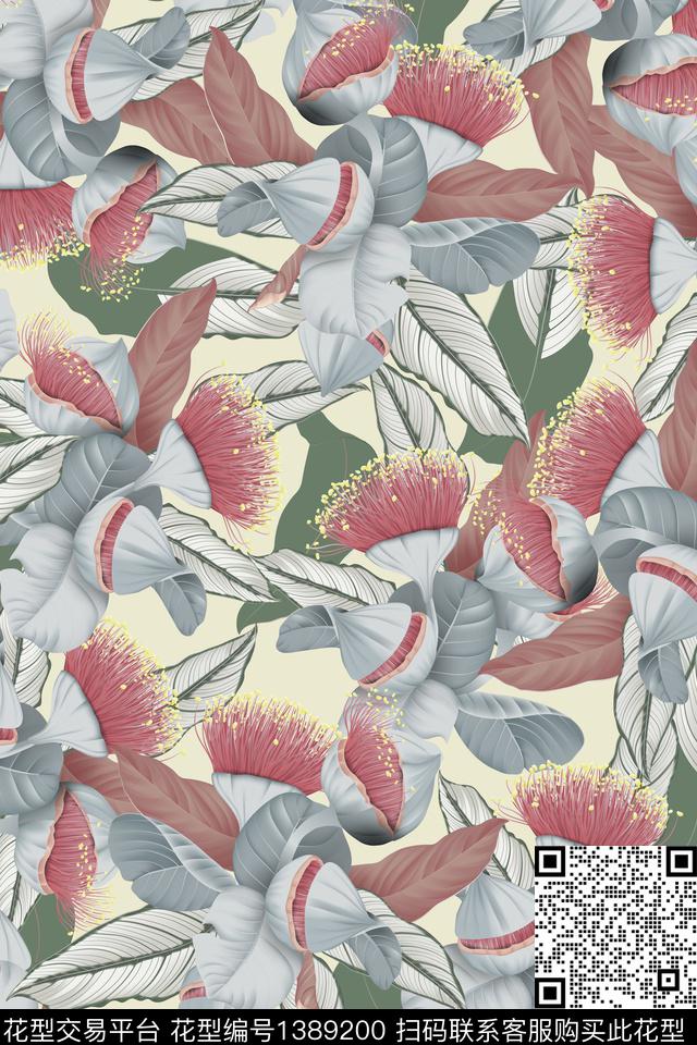 花卉花瓣年轻女性数码印花华亿平台下载（图片编号: 1389200） - 瓦栏（Walan）