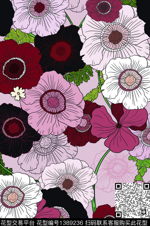 动物花卉时尚绿植树叶数码印花华亿平台下载（图片编号: 1389236） - 瓦栏（Walan）