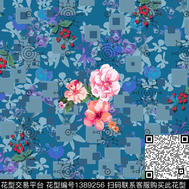 数码华亿平台绿植树叶花卉数码印花华亿平台下载（图片编号: 1389256） - 瓦栏（Walan）