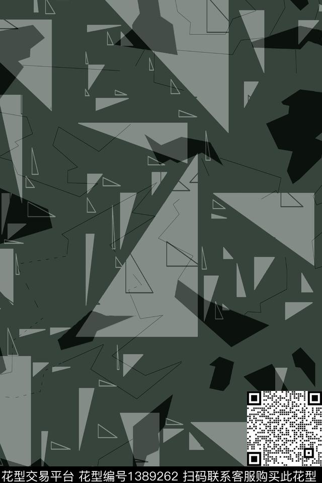 几何男装满版花抽象传统印花华亿平台下载（图片编号: 1389262） - 瓦栏（Walan）