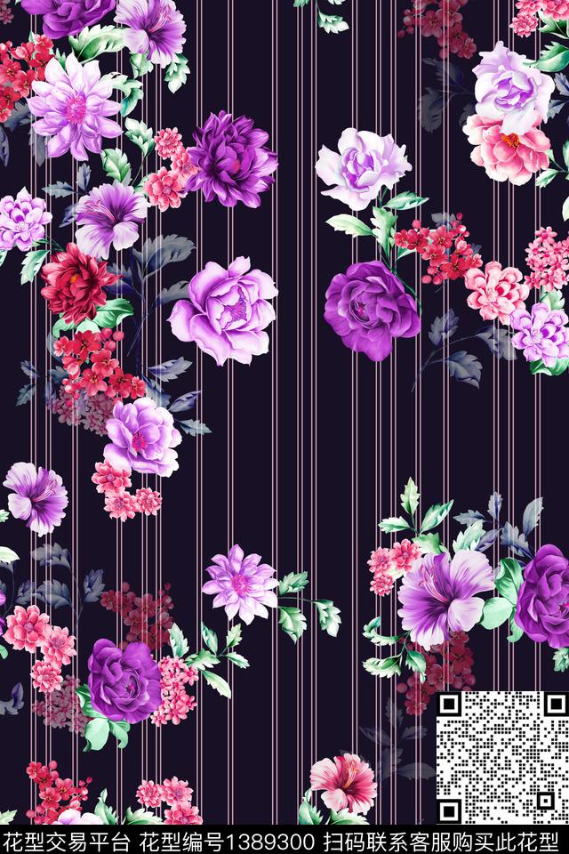 花卉绿植1/2接数码印花华亿平台下载（图片编号: 1389300） - 瓦栏（Walan）