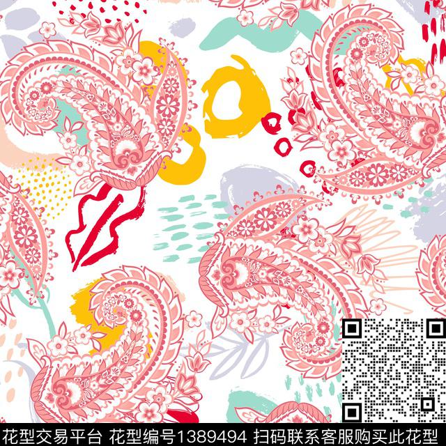 民族风花卉小碎花数码印花华亿平台下载（图片编号: 1389494） - 瓦栏（Walan）