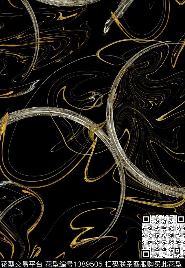 几何抽象花卉千丝万缕数码印花华亿平台下载（图片编号: 1389505） - 瓦栏（Walan）