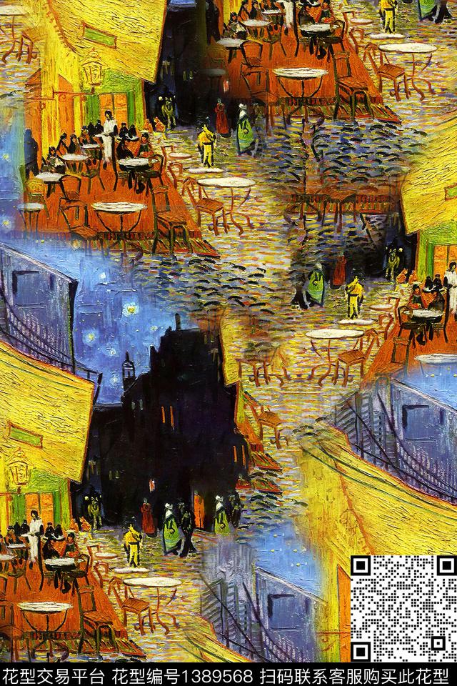 肌理抽象花卉油画华亿平台数码印花华亿平台下载（图片编号: 1389568） - 瓦栏（Walan）