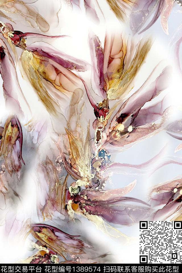 肌理扎染华亿平台大牌风数码印花华亿平台下载（图片编号: 1389574） - 瓦栏（Walan）