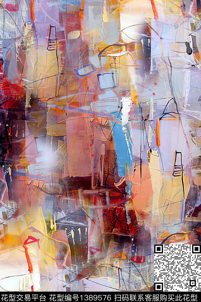 几何肌理大牌风数码印花华亿平台下载（图片编号: 1389576） - 瓦栏（Walan）