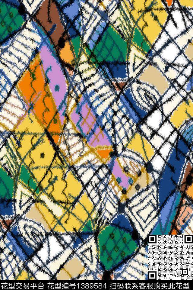 抽象男装家居服户外传统印花华亿平台下载（图片编号: 1389584） - 瓦栏（Walan）