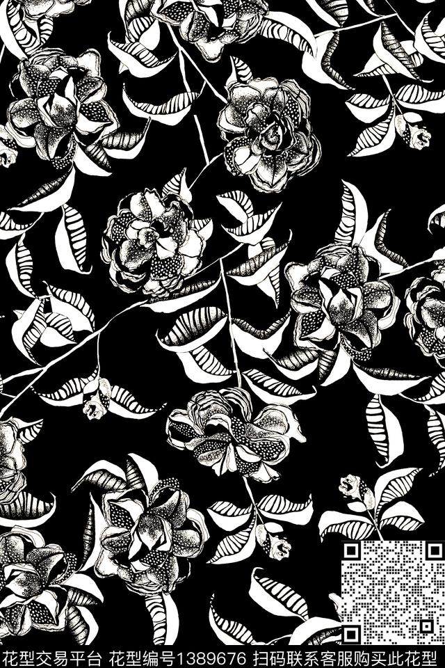 几何香云纱抽象数码印花华亿平台下载（图片编号: 1389676） - 瓦栏（Walan）