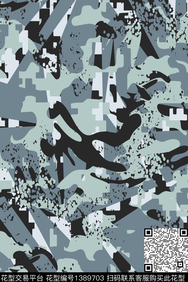 几何男装满版花大牌风传统印花华亿平台下载（图片编号: 1389703） - 瓦栏（Walan）