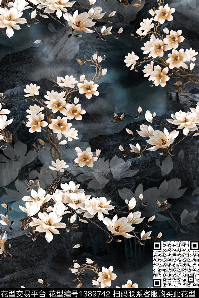 香云纱中老年中国风数码印花华亿平台下载（图片编号: 1389742） - 瓦栏（Walan）