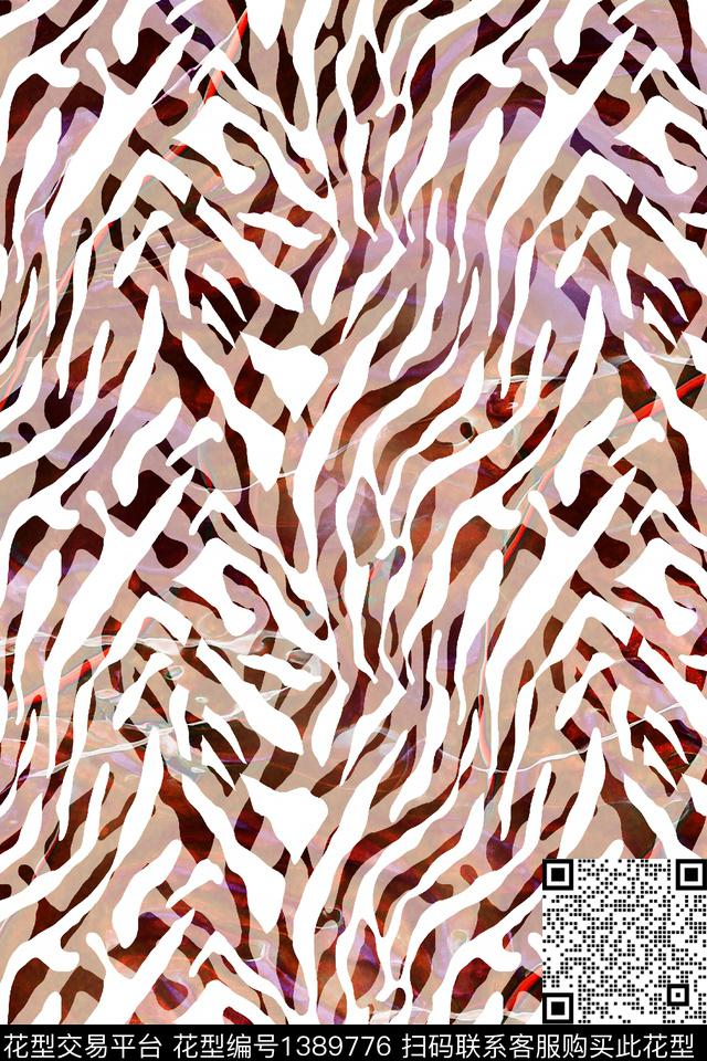 几何斑马纹大牌风数码印花华亿平台下载（图片编号: 1389776） - 瓦栏（Walan）