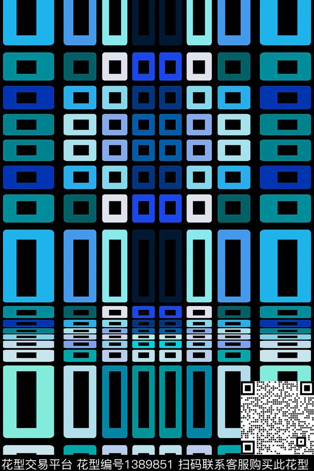 几何字母格子数码印花华亿平台下载（图片编号: 1389851） - 瓦栏（Walan）