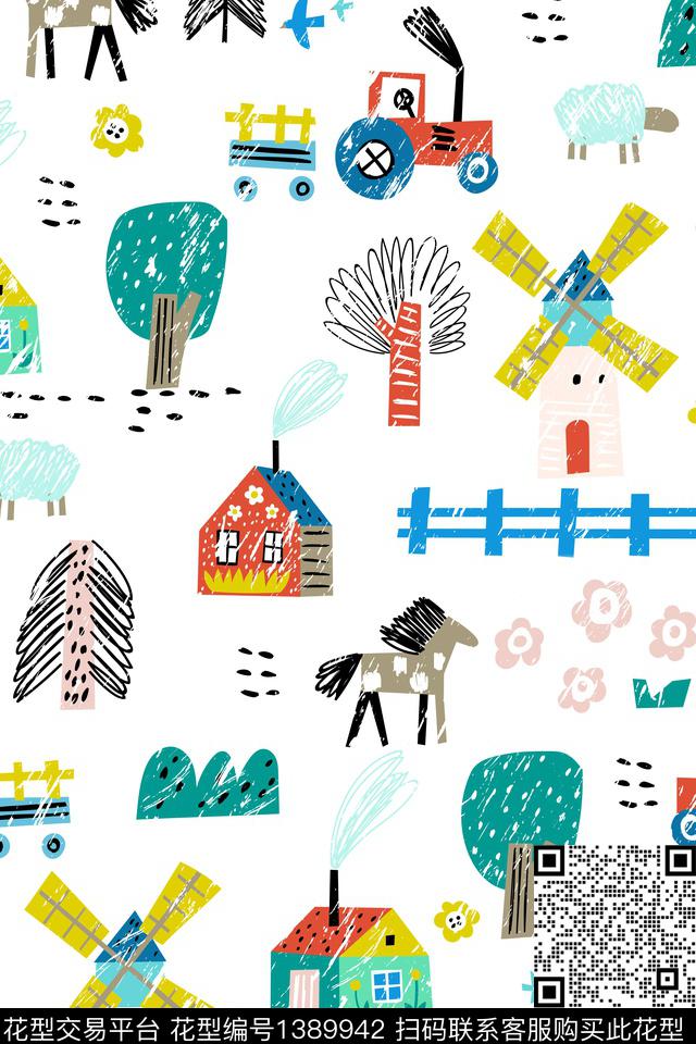 建筑童装卡通传统印花华亿平台下载（图片编号: 1389942） - 瓦栏（Walan）