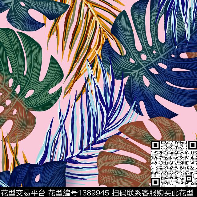 数码华亿平台绿植树叶女装数码印花华亿平台下载（图片编号: 1389945） - 瓦栏（Walan）