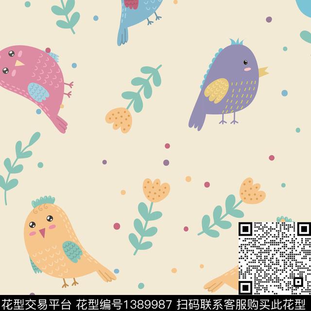 几何卡通动物1/2接传统印花华亿平台下载（图片编号: 1389987） - 瓦栏（Walan）