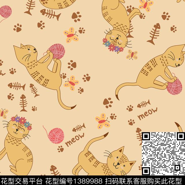 几何卡通动物1/2接传统印花华亿平台下载（图片编号: 1389988） - 瓦栏（Walan）