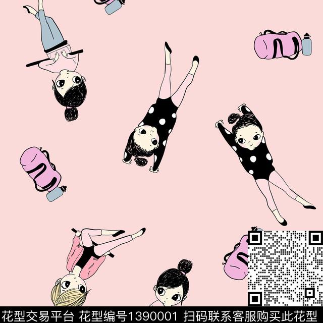 卡通人物1/2接传统印花华亿平台下载（图片编号: 1390001） - 瓦栏（Walan）