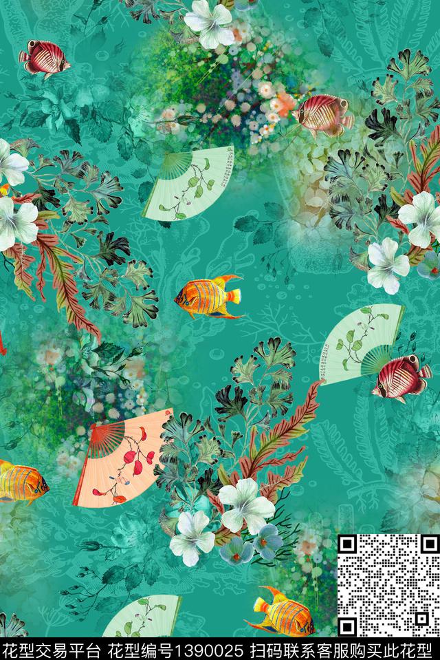 女装花卉中国风数码印花华亿平台下载（图片编号: 1390025） - 瓦栏（Walan）