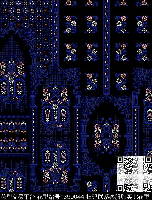 佩斯利民族风雕印华亿平台传统印花华亿平台下载（图片编号: 1390044） - 瓦栏（Walan）