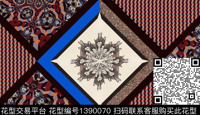 几何女装定位花格子数码印花华亿平台下载（图片编号: 1390070） - 瓦栏（Walan）