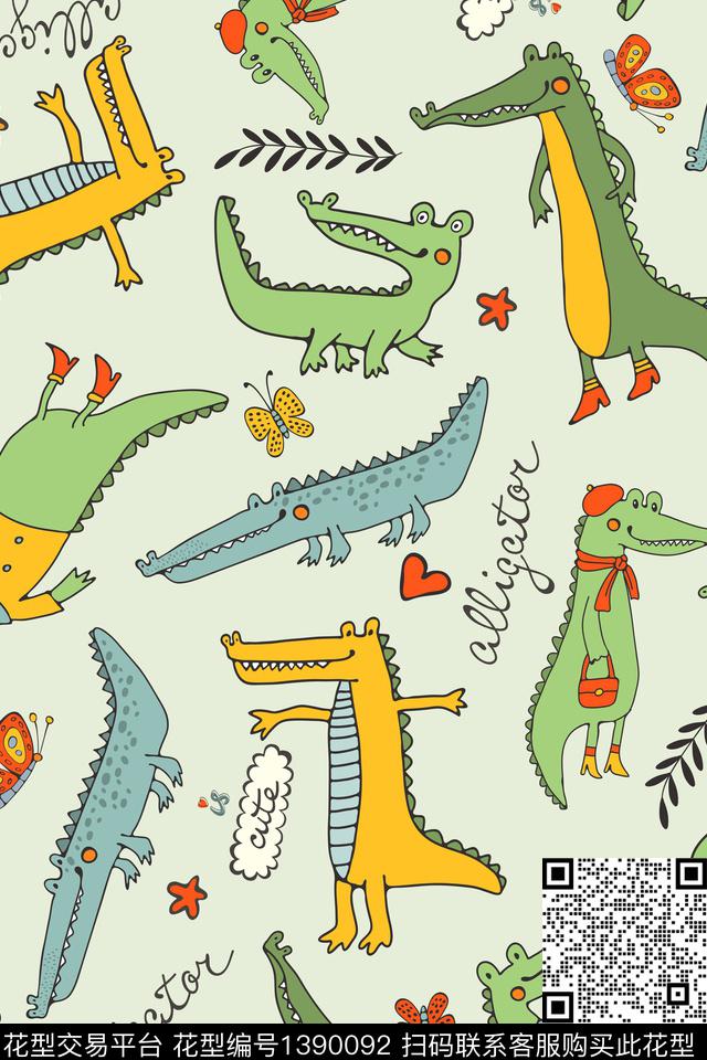童装鳄鱼大牌风传统印花华亿平台下载（图片编号: 1390092） - 瓦栏（Walan）
