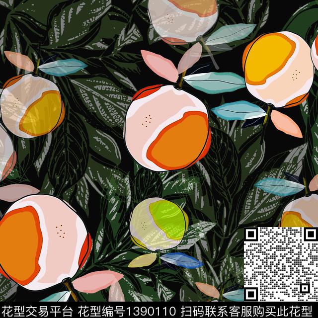 绿植树叶花卉异域热带印花传统印花华亿平台下载（图片编号: 1390110） - 瓦栏（Walan）