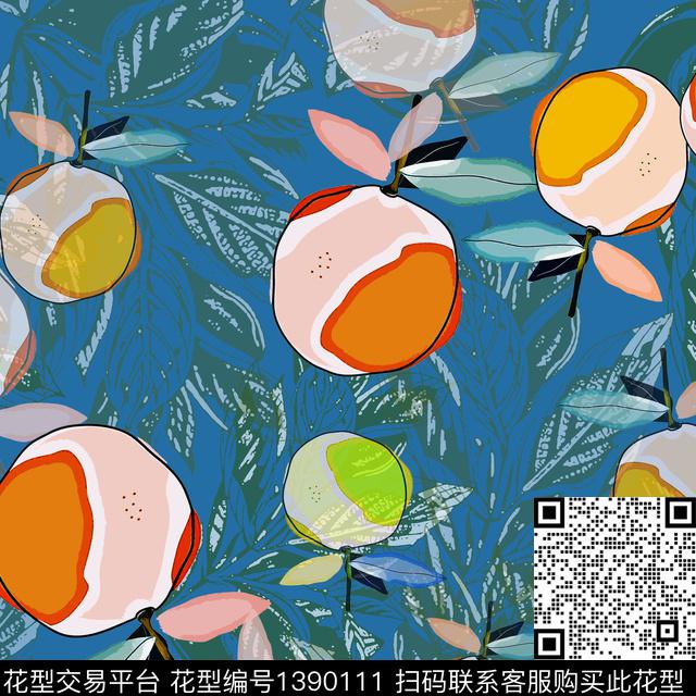 绿植树叶花卉异域热带印花传统印花华亿平台下载（图片编号: 1390111） - 瓦栏（Walan）