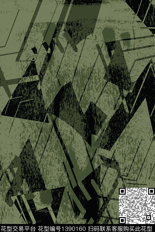 几何男装满版花大牌风传统印花华亿平台下载（图片编号: 1390160） - 瓦栏（Walan）