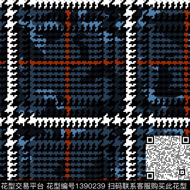 格子大牌风小碎花传统印花华亿平台下载（图片编号: 1390239） - 瓦栏（Walan）