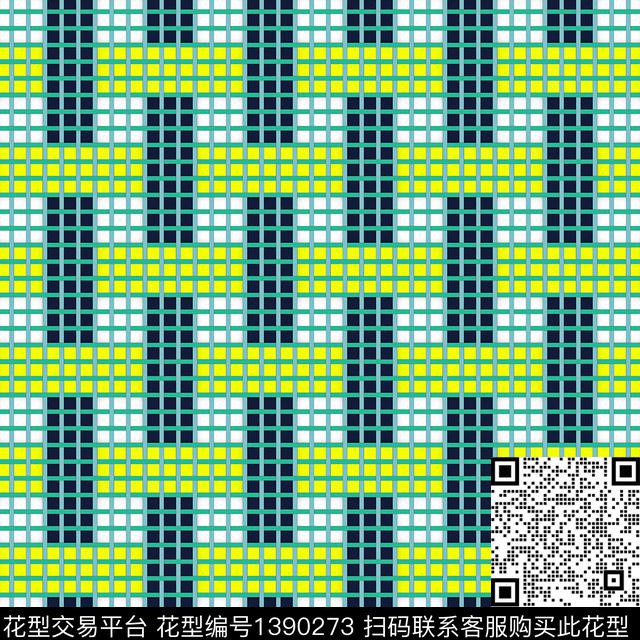 几何时尚格子数码印花华亿平台下载（图片编号: 1390273） - 瓦栏（Walan）