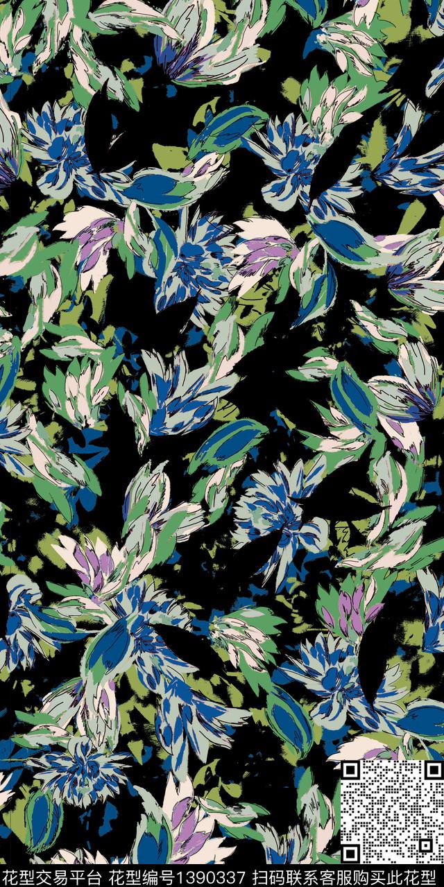 花卉小碎花数码印花华亿平台下载（图片编号: 1390337） - 瓦栏（Walan）
