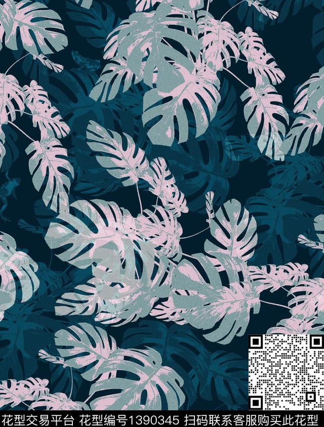 植物棕榈树夏季华亿平台数码印花华亿平台下载（图片编号: 1390345） - 瓦栏（Walan）