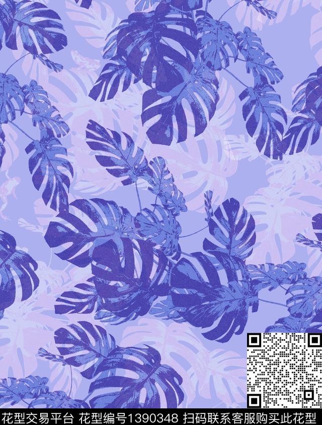 植物棕榈树夏季华亿平台数码印花华亿平台下载（图片编号: 1390348） - 瓦栏（Walan）