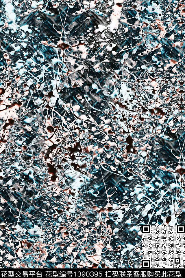 抽象男装户外家居服数码印花华亿平台下载（图片编号: 1390395） - 瓦栏（Walan）