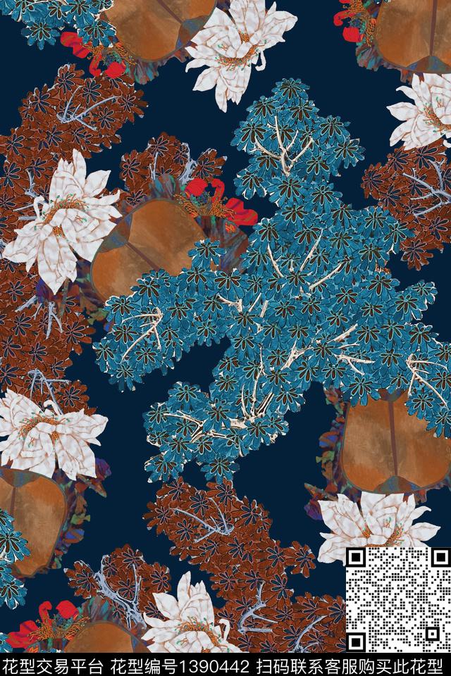 香云纱中国风中老年华亿平台数码印花华亿平台下载（图片编号: 1390442） - 瓦栏（Walan）