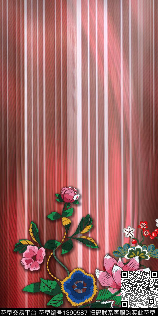 大牌风抽象油画华亿平台数码印花华亿平台下载（图片编号: 1390587） - 瓦栏（Walan）