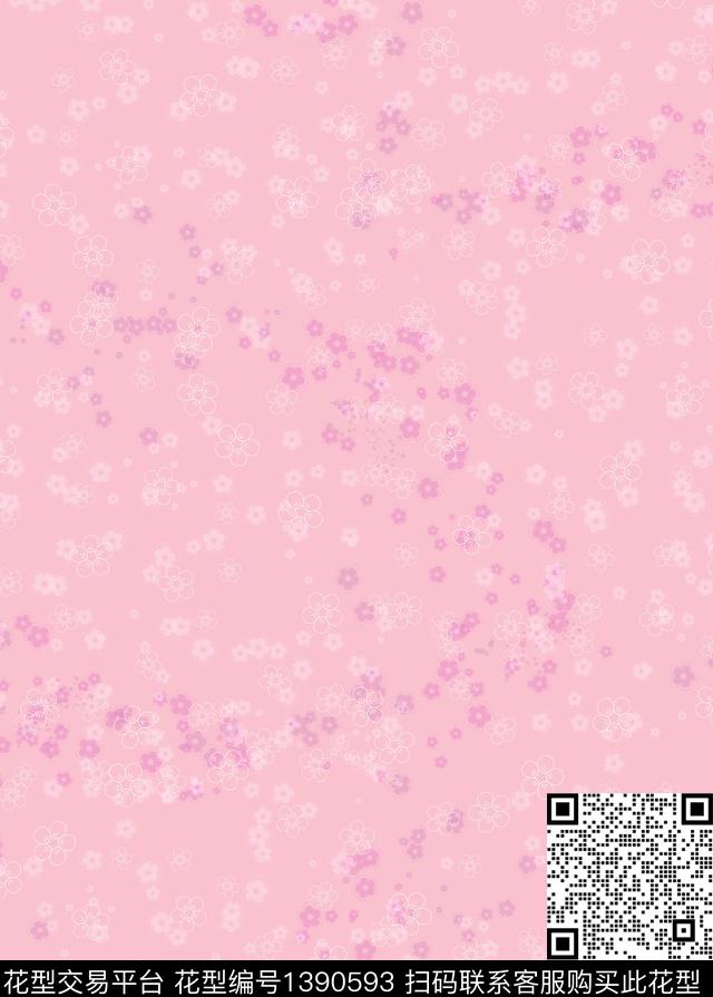 连衣裙花卉小碎花数码印花华亿平台下载（图片编号: 1390593） - 瓦栏（Walan）