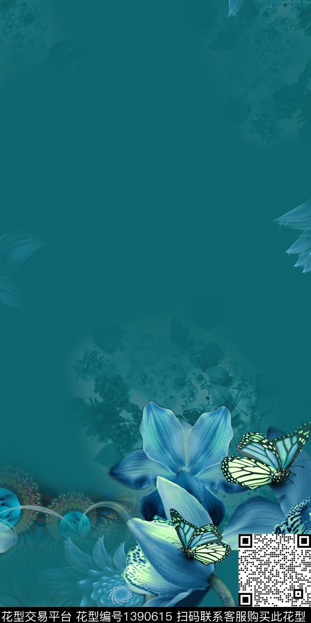花卉中国风国潮数码印花华亿平台下载（图片编号: 1390615） - 瓦栏（Walan）
