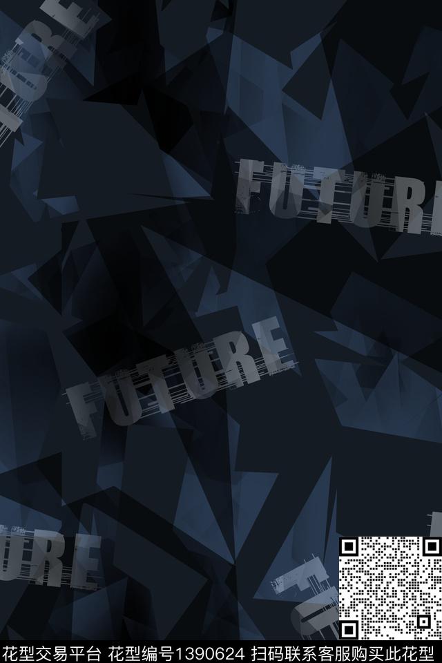 几何字母男装满版花传统印花华亿平台下载（图片编号: 1390624） - 瓦栏（Walan）