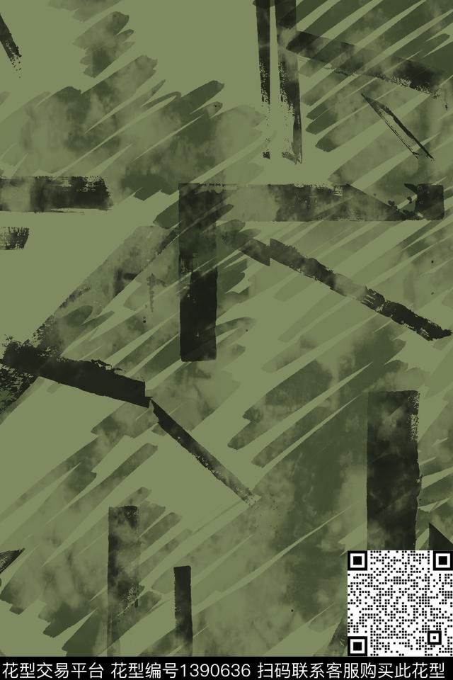 几何男装满版花抽象传统印花华亿平台下载（图片编号: 1390636） - 瓦栏（Walan）