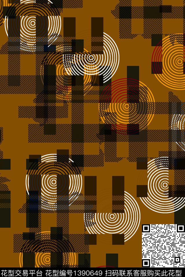 几何大牌风休闲数码印花华亿平台下载（图片编号: 1390649） - 瓦栏（Walan）