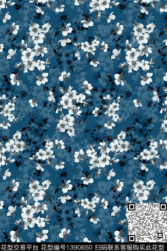 花卉大牌风休闲数码印花华亿平台下载（图片编号: 1390650） - 瓦栏（Walan）