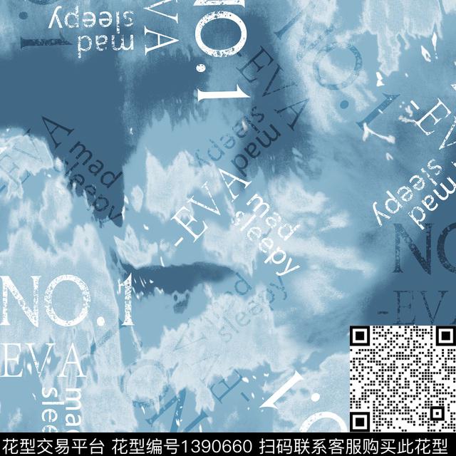 时尚字母扎染华亿平台传统印花华亿平台下载（图片编号: 1390660） - 瓦栏（Walan）