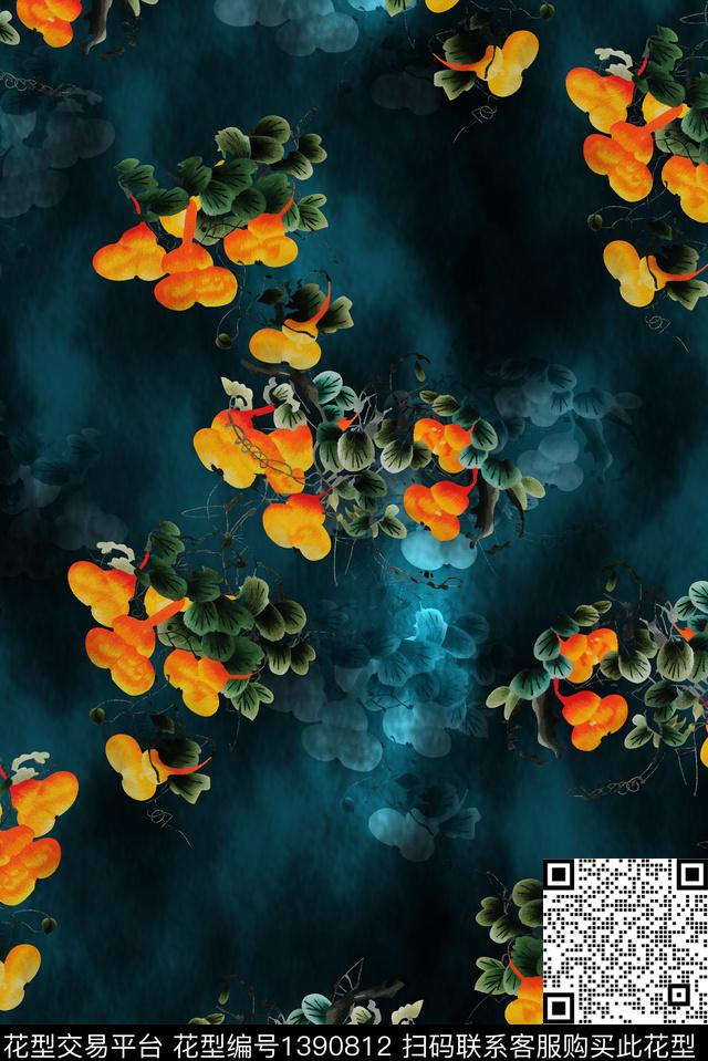 香云纱中老年中国风数码印花华亿平台下载（图片编号: 1390812） - 瓦栏（Walan）