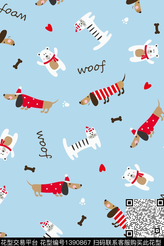 童装动物狗传统印花华亿平台下载（图片编号: 1390867） - 瓦栏（Walan）