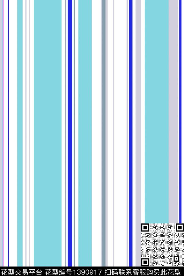 蓝色衬衫清爽底花卉传统印花华亿平台下载（图片编号: 1390917） - 瓦栏（Walan）