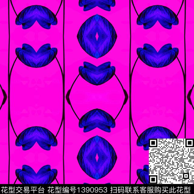 抽象花卉大牌风潮牌数码印花华亿平台下载（图片编号: 1390953） - 瓦栏（Walan）