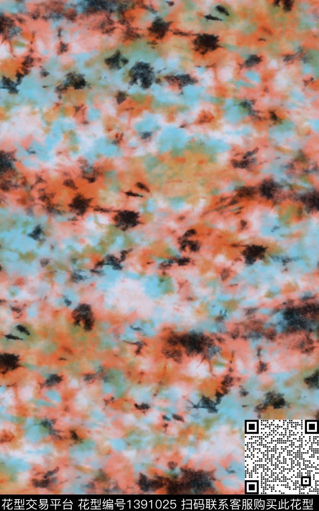 肌理水彩扎染华亿平台数码印花华亿平台下载（图片编号: 1391025） - 瓦栏（Walan）