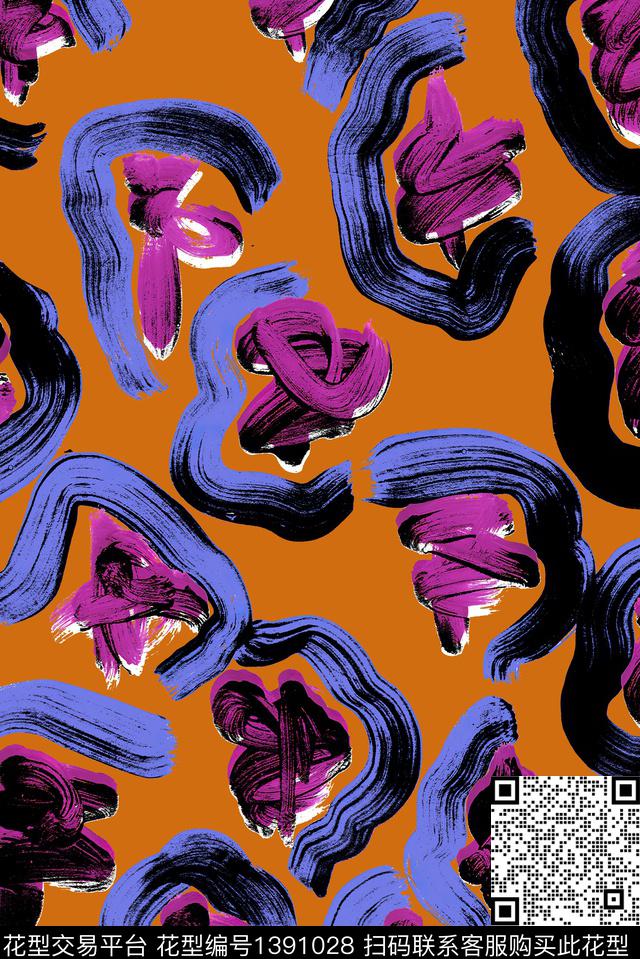 几何大牌风抽象数码印花华亿平台下载（图片编号: 1391028） - 瓦栏（Walan）